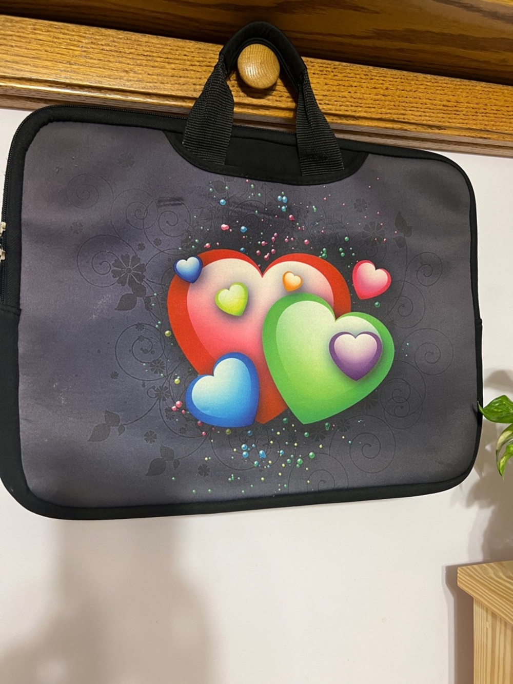 Colorful Heart Graphic Laptop Sleeve - Multi-Color Hearts